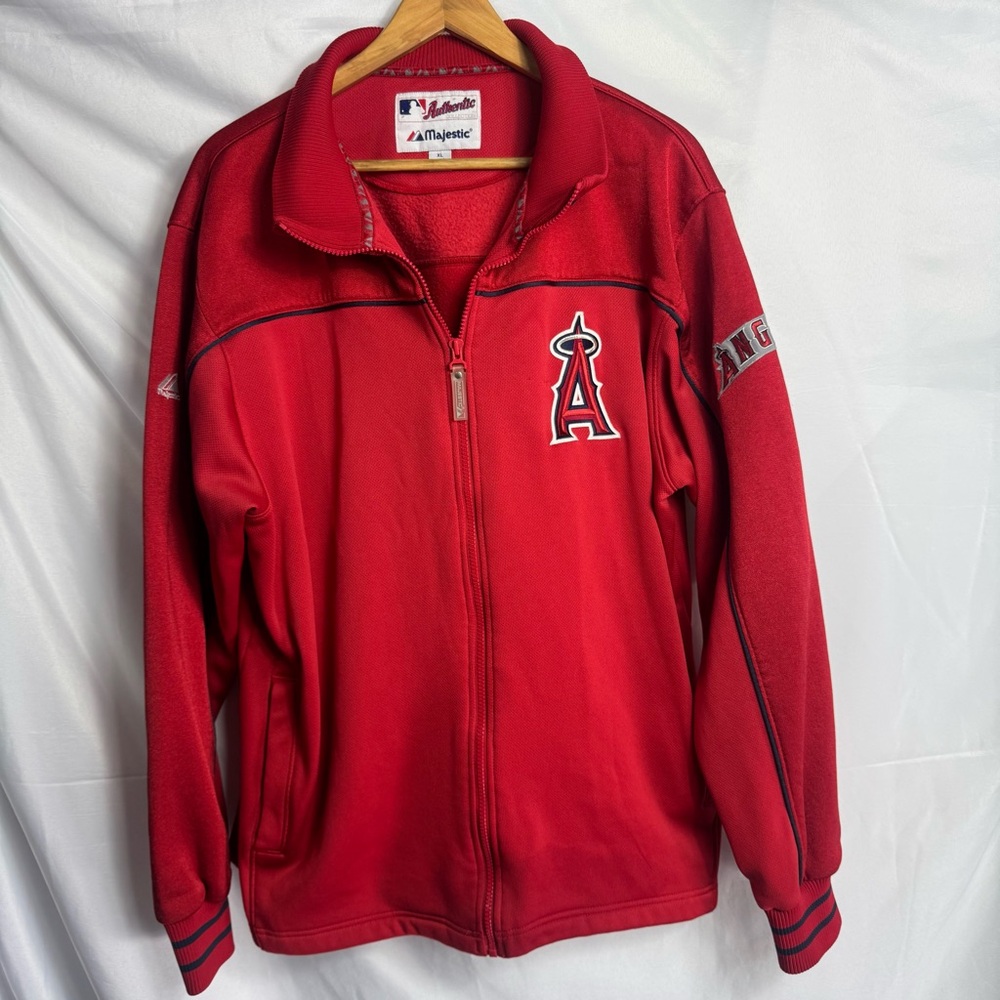 Vintage Majestic Authentic MLB Anaheim Angels Mens Sz L Jacket Full Zip